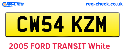 CW54KZM are the vehicle registration plates.