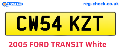 CW54KZT are the vehicle registration plates.