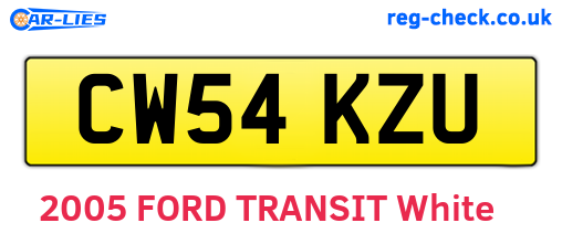 CW54KZU are the vehicle registration plates.