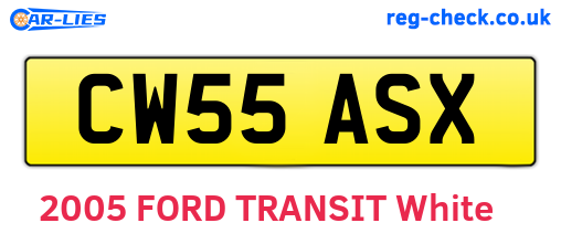 CW55ASX are the vehicle registration plates.