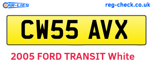 CW55AVX are the vehicle registration plates.