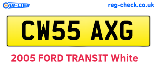 CW55AXG are the vehicle registration plates.
