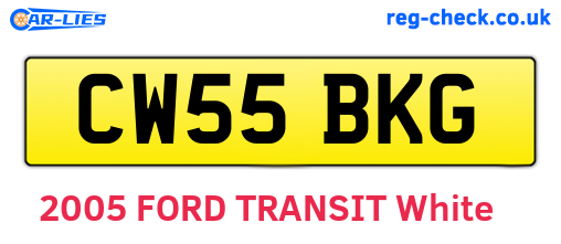 CW55BKG are the vehicle registration plates.