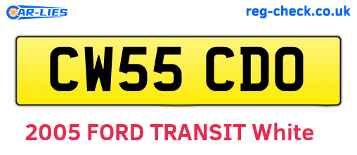 CW55CDO are the vehicle registration plates.