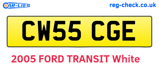 CW55CGE are the vehicle registration plates.