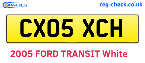 CX05XCH are the vehicle registration plates.
