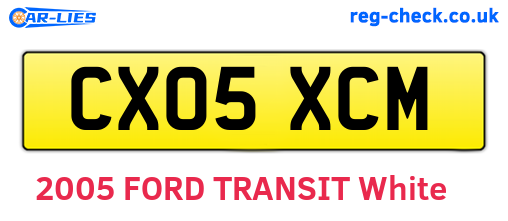 CX05XCM are the vehicle registration plates.