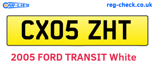 CX05ZHT are the vehicle registration plates.