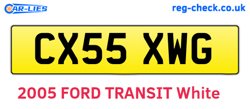 CX55XWG are the vehicle registration plates.