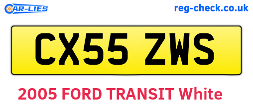 CX55ZWS are the vehicle registration plates.