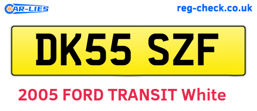 DK55SZF are the vehicle registration plates.