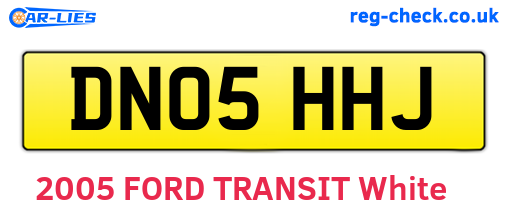 DN05HHJ are the vehicle registration plates.