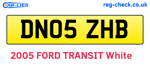 DN05ZHB are the vehicle registration plates.