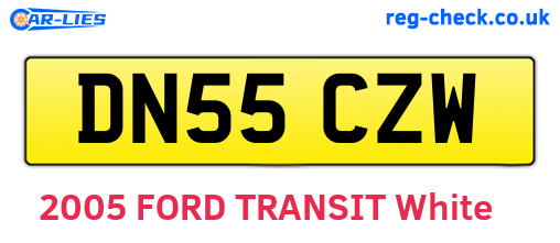 DN55CZW are the vehicle registration plates.