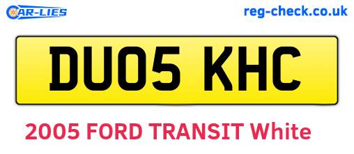 DU05KHC are the vehicle registration plates.