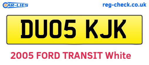 DU05KJK are the vehicle registration plates.