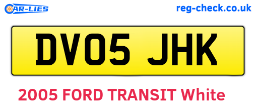 DV05JHK are the vehicle registration plates.