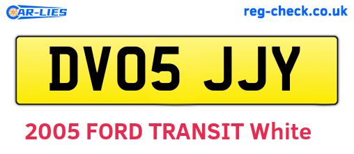 DV05JJY are the vehicle registration plates.