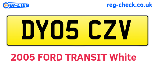 DY05CZV are the vehicle registration plates.