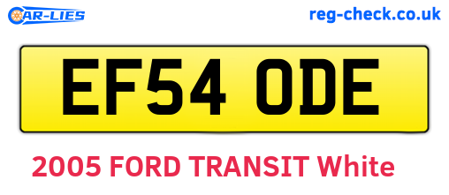 EF54ODE are the vehicle registration plates.