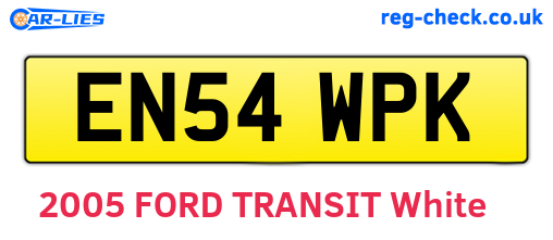 EN54WPK are the vehicle registration plates.