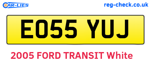 EO55YUJ are the vehicle registration plates.