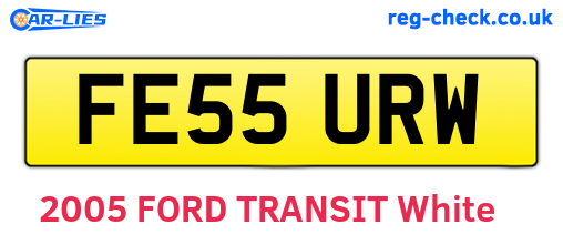 FE55URW are the vehicle registration plates.