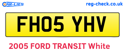 FH05YHV are the vehicle registration plates.
