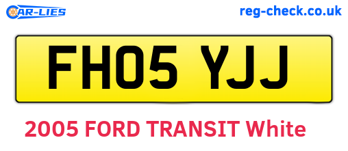 FH05YJJ are the vehicle registration plates.