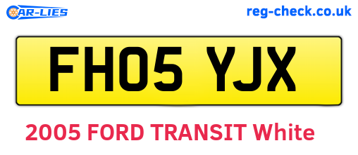 FH05YJX are the vehicle registration plates.
