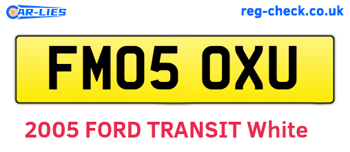 FM05OXU are the vehicle registration plates.