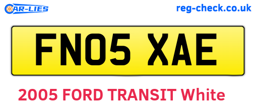 FN05XAE are the vehicle registration plates.