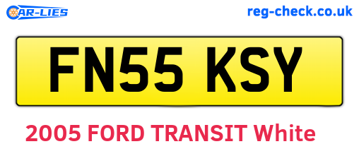 FN55KSY are the vehicle registration plates.