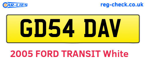 GD54DAV are the vehicle registration plates.