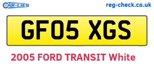 GF05XGS are the vehicle registration plates.