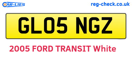 GL05NGZ are the vehicle registration plates.