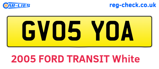 GV05YOA are the vehicle registration plates.