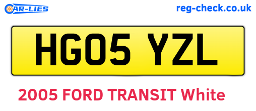 HG05YZL are the vehicle registration plates.