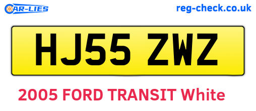 HJ55ZWZ are the vehicle registration plates.