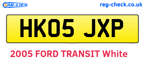 HK05JXP are the vehicle registration plates.