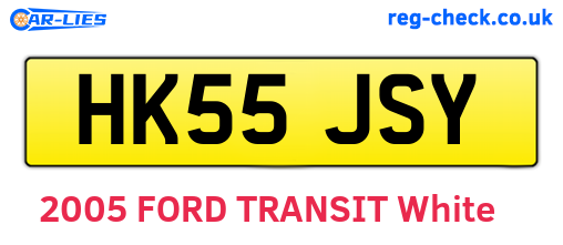 HK55JSY are the vehicle registration plates.