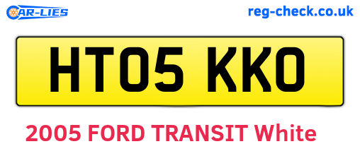 HT05KKO are the vehicle registration plates.