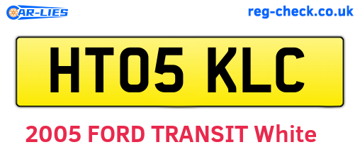 HT05KLC are the vehicle registration plates.