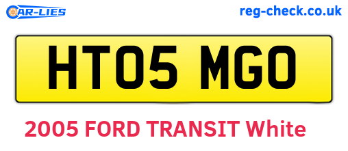 HT05MGO are the vehicle registration plates.