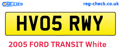 HV05RWY are the vehicle registration plates.