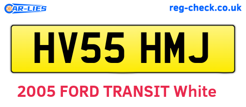 HV55HMJ are the vehicle registration plates.