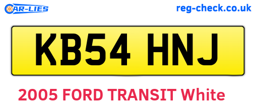 KB54HNJ are the vehicle registration plates.