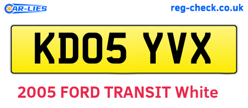 KD05YVX are the vehicle registration plates.