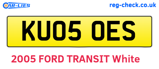 KU05OES are the vehicle registration plates.