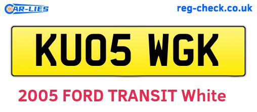 KU05WGK are the vehicle registration plates.